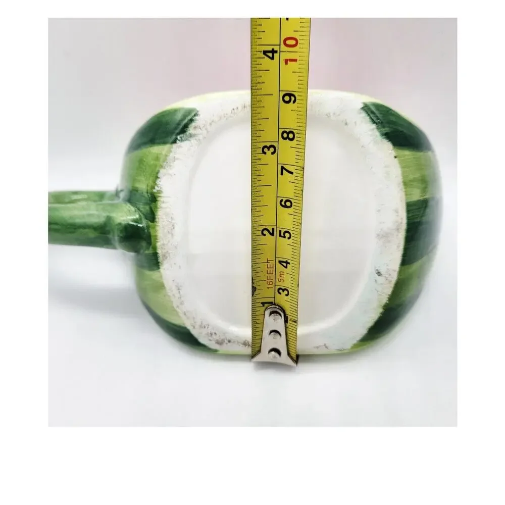 Ceramic Watermelon Plate & Tea Cup Summer Decor Vintage Handmade Bundle LOT Set
